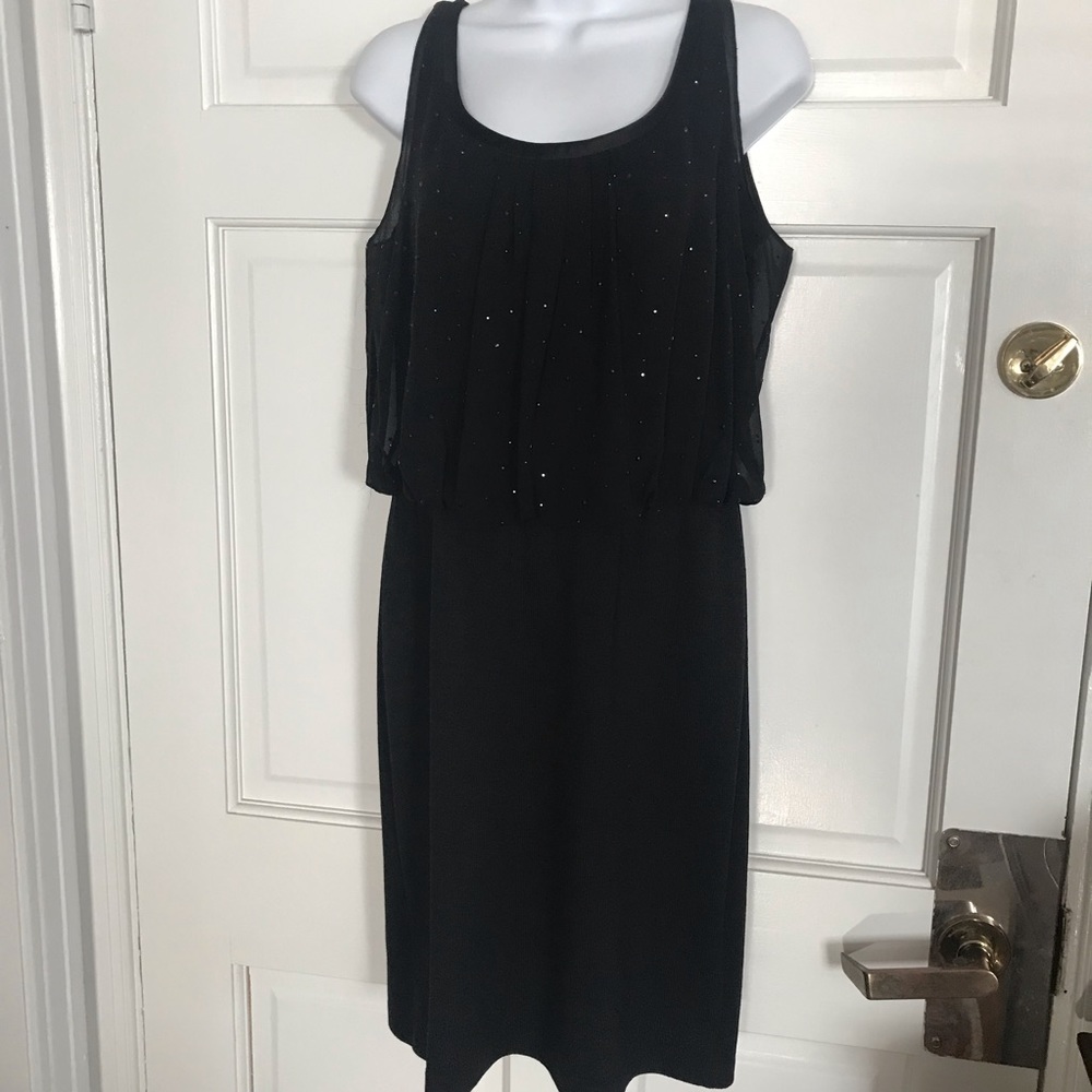 St. John Black Beaded Tank Dress